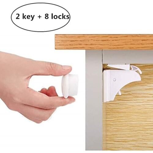 Magnetic Child Lock 8 Locks Baby Safety Baby Protections Cabinet Door Lock Kids Drawer Locker Security Invisible Locks