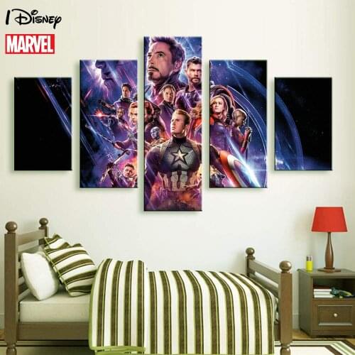 Marvel Anime Avengers Poster Iron Man Captain America Painting Canvas Print On Wall Art Disney Picture For Kids Room Home Decor