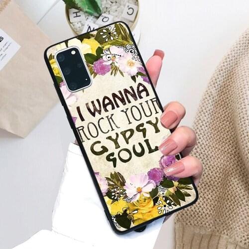 For Samsung Galaxy I Wanna Rock Your Gypsy Soul Soft TPU Black Border Samsung Galaxy Case