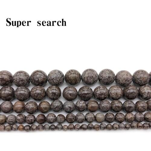 Natural Stone Snow Flake Jaspers Round Beads 15" Strand 3 4 6 8 10 12MM Pick Size For Jewelry Making