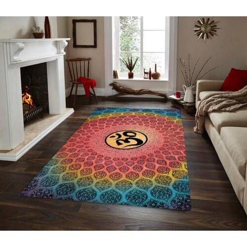 OM, the Holy Syllable Patterned Carpet, Non Slip Floor Carpet Modern Carpet