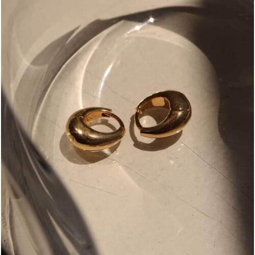 High Polished Simple Fashion Women Girl Wholesale Jewelry Geometric Gold Color Metal Mini Hoop Huggie Chunky Earrings