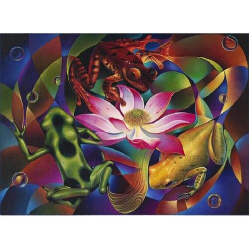 Full 5d diamond embroidery Flowers frog diamond painting cross stitch diamond mosaic living room Home Decoration paintings FZ872