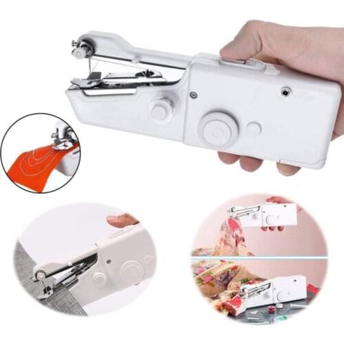 Mini Portable Hand Sewing Machine Quick Easy Stitch Sew Needlework Cordless Clothes Fabrics Household Electrical Sewing Machine