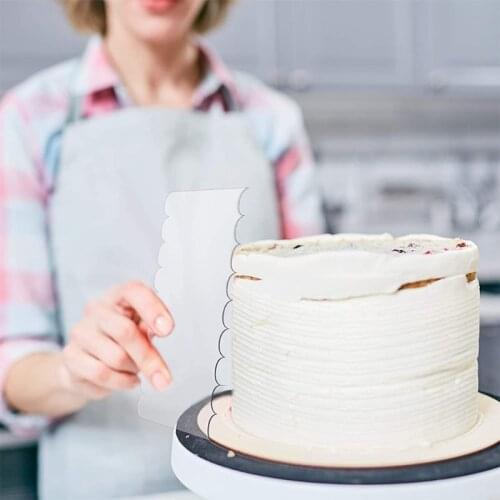 Transparent Cake Scraper Edge Side Edge Smoother Pastry Mold Making Scraper Rectangular Acrylic Cake Baking Tools Easy