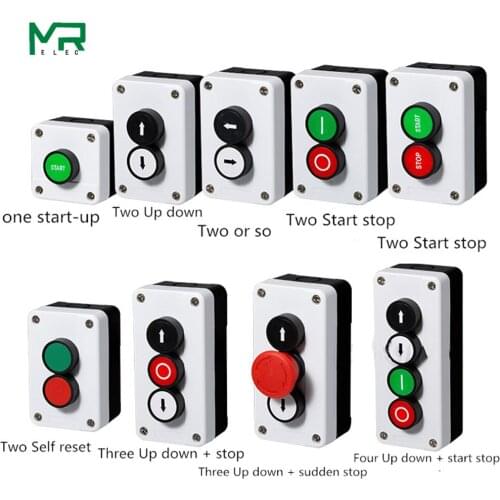 Start stop self sealing waterproof button switch emergency stop industrial handhold control box With arrow symbol