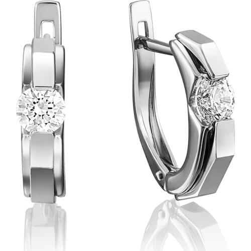 Earrings gold silver 585, Platina