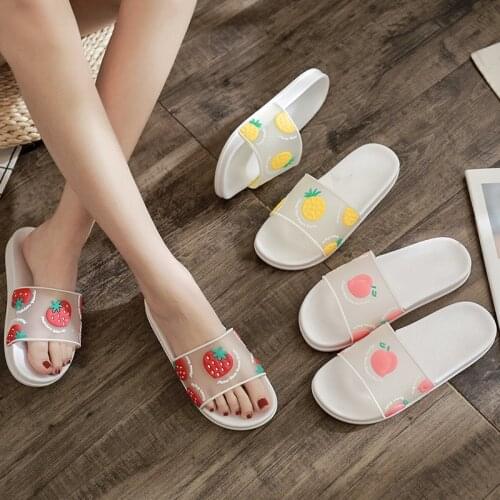 Slippers Female Fashion Home Indoor and Outdoor Wear Anti-Slip Cute Jelly Sandals Wear-Resistant House Slippers Woman Shoes