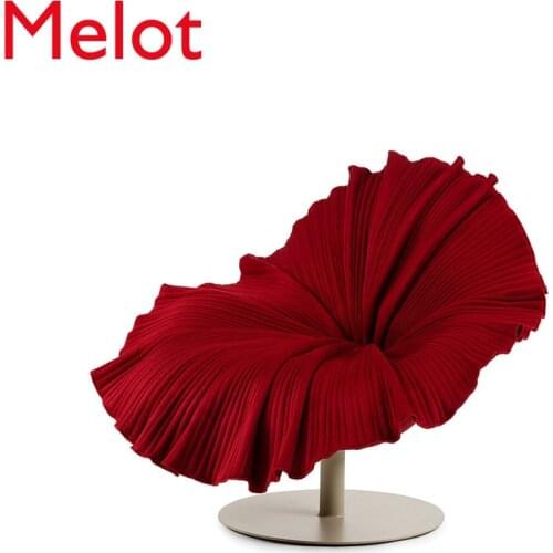 Modern designer creative FRP petal swivel chair armchair coffee shop villa model chai