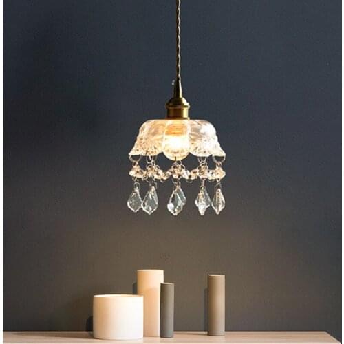 Glass Crystal Decor Pendant Lamp Nordic Kitchen Hanging Lights Bar Table Restaurant Dining Room Indoor Lighting Light Fixtures