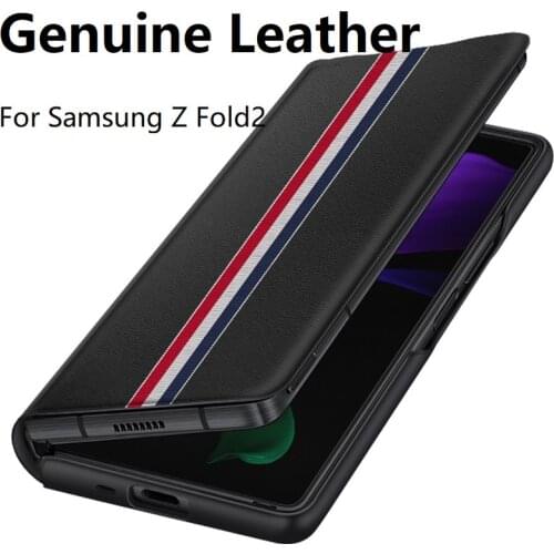 Vegan Material Case For Samsung Galaxy Z Fold 2 5G Shockproof Cover For Samsung Galaxy z fold2 W21 Folding Ultra Thin Phone Case