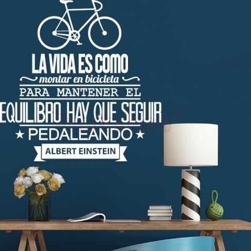 Vinyl Stickers Spanish Quote Life Likes biking Mural Decal Living Room Home Decor Wallpaper Wall Art House Decoration Poster