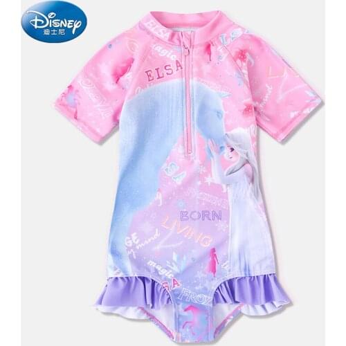 High Quality Elsa Childrens Swimsuit Princess Girl Baby Cute Cartoon Anime Print One-piece Swimsuit