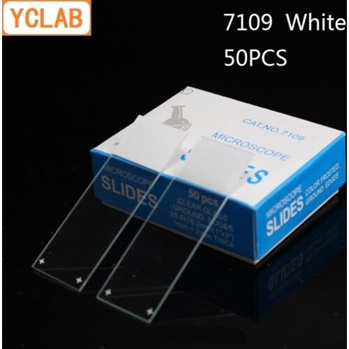 YCLAB 50PCS 7109 Microscope Slides White Clear Glass Ground Edges Medical Laboratory Equipment