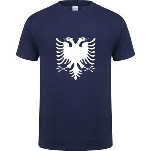 Albania T-Shirt Men Summer Short Sleeve Streetwear Casual Cotton Crewneck Albania Flag Eagle T Shirt Tshirt Tops Tee Dropship