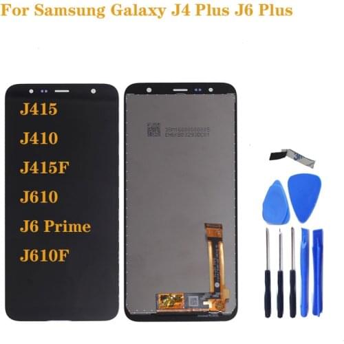 For Samsung Galaxy J4+ 2018 J4 plus J410 J415 J415FN J6+ J6 Plus J610 J6 Prime LCD Display Touch Screen Digitizer Assembly