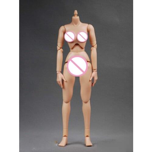 1/6 Female Flexible Action Figure yellowish Color Middle Breast Body for Kumik HT Head Collectible Doll Toys