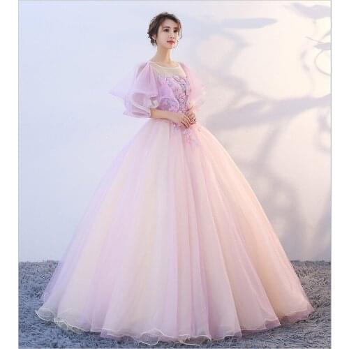 100%real carnival sakura embroidery court medieval dress renaissance Gown queen Victorian /Marie/ Belle Ball/ball gown