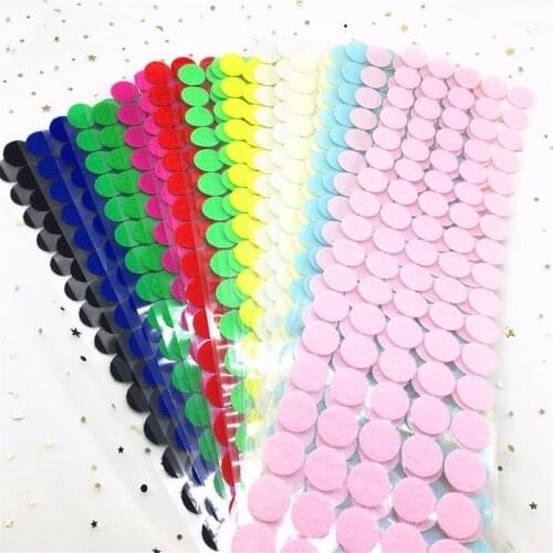 100Pair Multicolor Self Adhesive Fastener Tape 20-25mm Strong Glue Dots Sticker Hook and Loop White Black Round Coins Nylon Tape