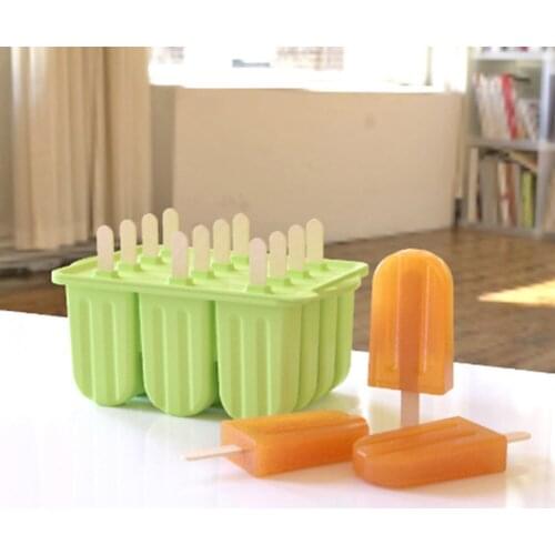 12-Grids Ice Cream Mold Food Grade Silicone Ice Cream Mold Maker Making Tool Ice Cream Molds With Cover And Ice Cream Stick