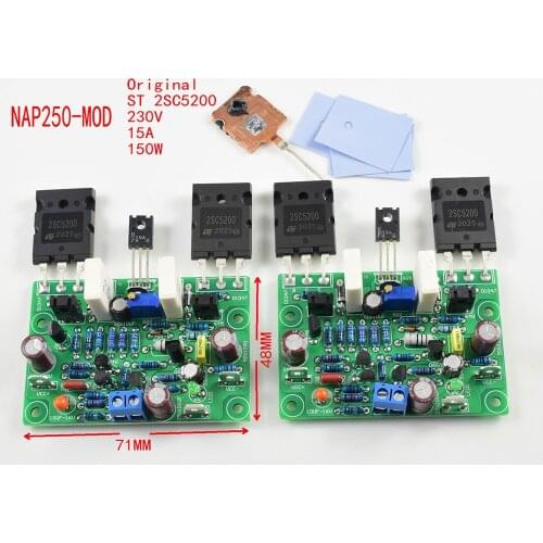 2pcs NAIM NAP250 15V-40V MOD Stereo power Audio HIFI Amplifier Amplificador 80W