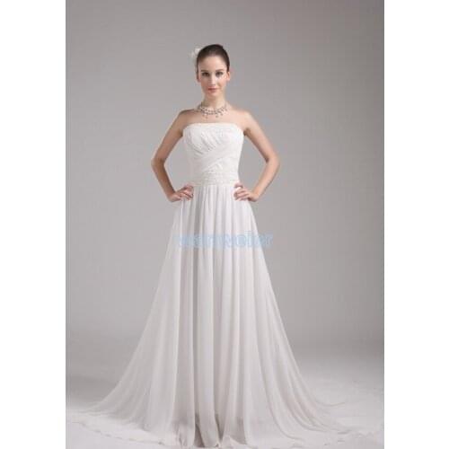 2016 Chiffon Floor-length Wedding Party Dress New Fashion Hot Seller Custom White/ivory Actual Designer Beading Bridesmaid Dress