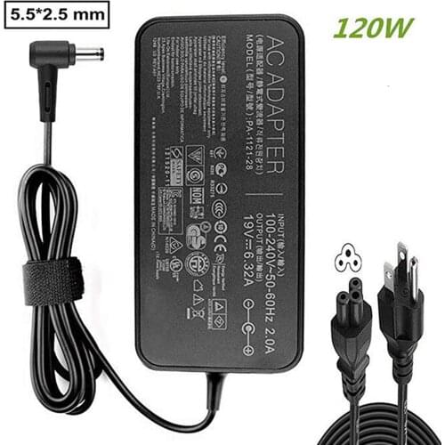 Huiyuan 19V 6.32A 120W Laptop Adapter A15-120P1A PA-1121-28 AC Power Charger Fit for Asus FX504 UX510UW N56J N56VM N56VZ N750