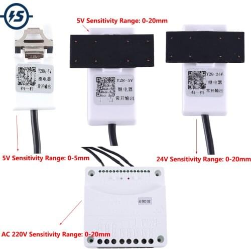 Non-Contact Liquid Level Sensor Controller Module Waterproof Water Detector for 20mm Container D5mm-10mm Pipe DC 5V 24V AC220V