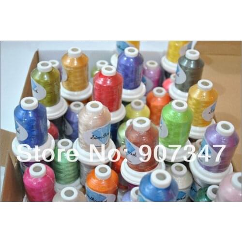 Free shipping+61colors /kit ,1 000m mini cone high quality polyester embroidery thread home machine embroidery thread