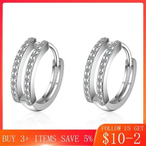 CodeMonkey 2020 New Authentic 925 Sterling Silver Zircon Hoop Earrings New Design For Women Party Jewelry Gift CME419