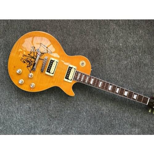 Custom shop.Tiger Flame Sunburst Standard slash electric guitar cream pickguard humbucker pickups guitar