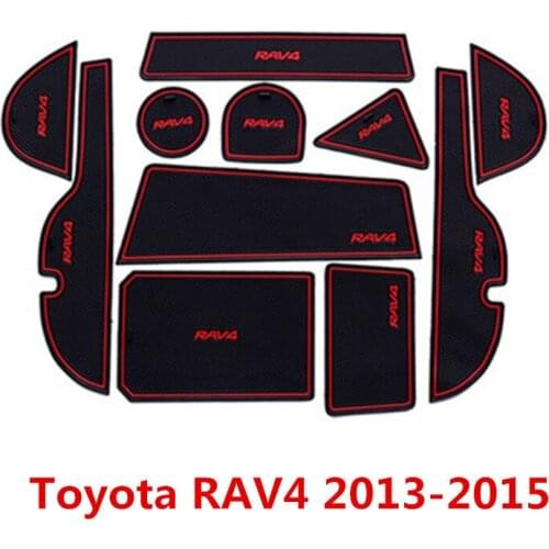 For Toyota RAV4 2009-2015 Car Door Gate Slot Pad Cup Mat Pad Car Door Groove Mat New Car Styling Accessory