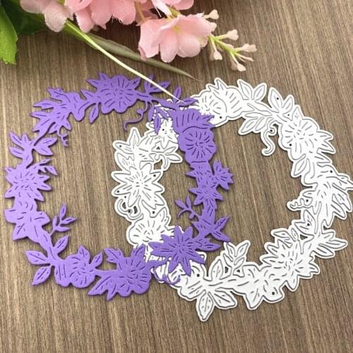 Leaves Wreath Metal Cutting Dies Mold for DIY Scrapbooking Card Embossing Craft Knife Mould Punch Art Cutter Decorative Stencil