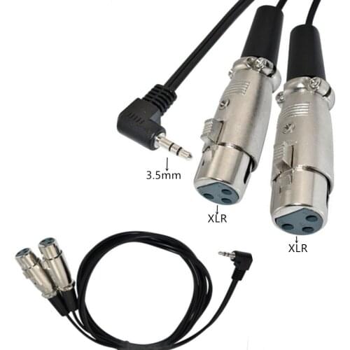 ERE Dual XLR Female to 3.5 mm TRS Stereo Microphone Cable, 2 XLR Female to 1/8 inch TRS Stereo Y Splitter Patch Cable