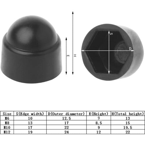 10Pcs M6 M8 M10 M12 Bolt Nut Dome Protection Covers Exposed Hexagon Plastic