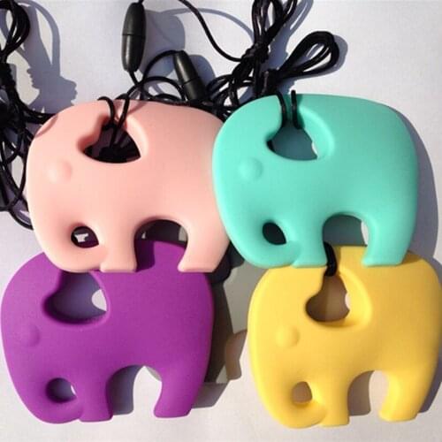 Bulk 20pcs/lot, silicone teething , chewing silicone food grade pendant necklace, large elephant.Free Shipping