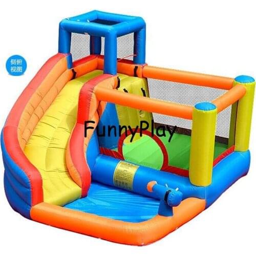 Indoor Playground for kids with Free CE blower,Free Shipping Inflatable Mini Bouncer Slide,jumping castle with slide and pool