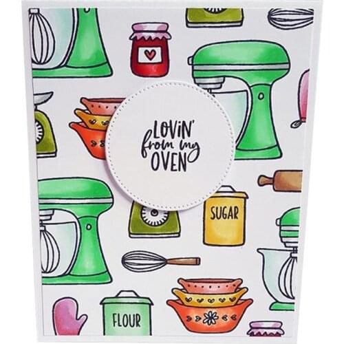 Kitchen ware Clear Stamps Seal+Cutting Dies Stencil Set DIY Scrapbooking