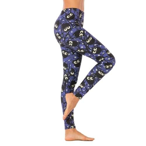 Brands Women Fashion Legging Night Cartoon Owl Printing leggins Sexy Slim legins High Waist punk Leggings Woman Fitness Pants