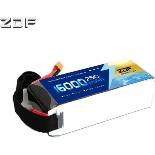 ZDF 16000mAh Lipo Battery 7.4V 11.1V 14.8V 18.5V 22.2V 44.4V 48.1V 25C for Big Load RC Parts AKKU 2S 4S 5S 6S 12S 13S