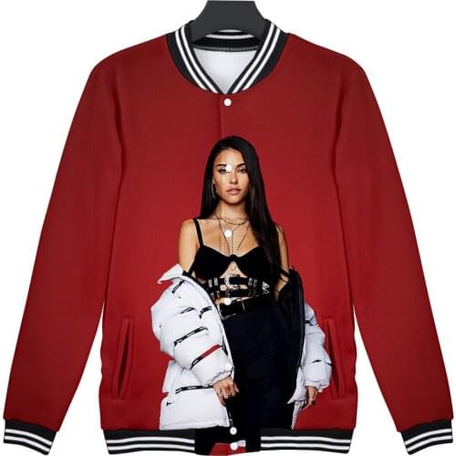 LUCKYFRIDAY Madison Beer 3D Women Pullovers Tops Leopard Print Baseball uniform Winter Lady Hem Hoody Shirts 2020