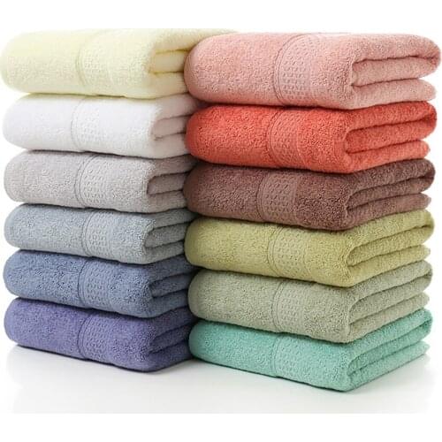 70x140cm Multicolor Bath Towel Pure Cotton Towels Bathroom Fast Drying Thick Luxury Solid Color Soft Daily Gift Home Hotel Towel