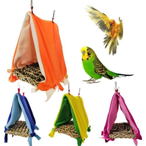 Parrot Hanging Perch Tent Nest Triangle Hammock Hut House Multi-function