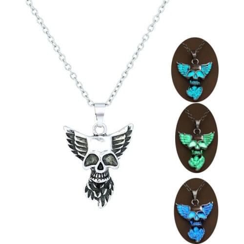 Fashion men Glow In Dark Pendant Luminous Necklace cool Jewelry Ornaments Necklaces Unique Choker Wholesale