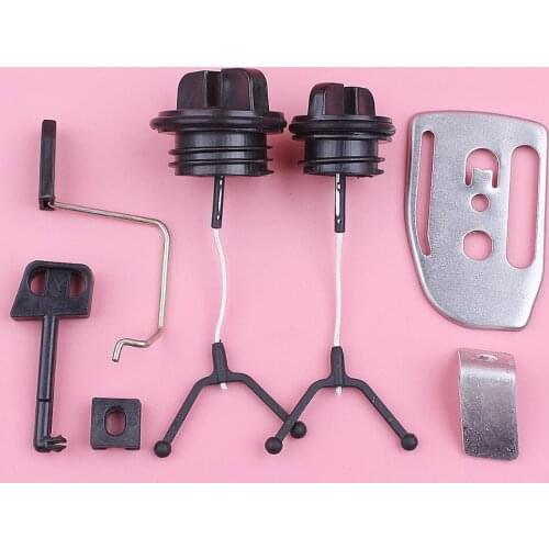 Chain Guide Bar Plate Catcher For Husqvarna 136 137 141 142 Throttle Choke Rod Fuel Oil Tank Cap Chainsaw Replace Spare Part