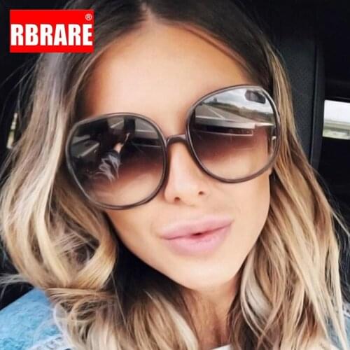 RBRARE Oversized Sunglasses Women Classic Round Sunglasses Luxury Brand Gradient Sun Glasses For Ladies Vintage Oculos Feminino
