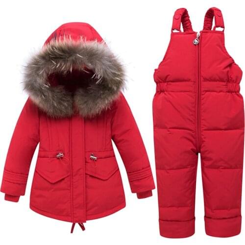 2019 baby Boys parka Girls Clothes Kids Down Coat Children Warm Snowsuit Outerwear + Romper Clothing Set Russian Winter jackets