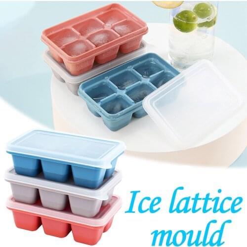 Big Grid Plastic Ice Cube Mold Ice Cube Maker with Lid Flexible Silicone Ice Cube Tray Kitchen Gadgets and Accessories