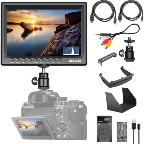Neewer F200 7-inch 1080P Full HD 1920x1200 IPS Screen Camera Field Monitor 4K HDMI Input Histogram +2600mAh Li-ion Battery