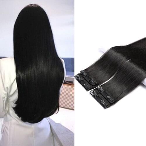 Straight Clip Ins for Natural Hair Pieces Remy Hair Extensions Double Weft Human Hair Extensions Clip In Real Hair Extensions